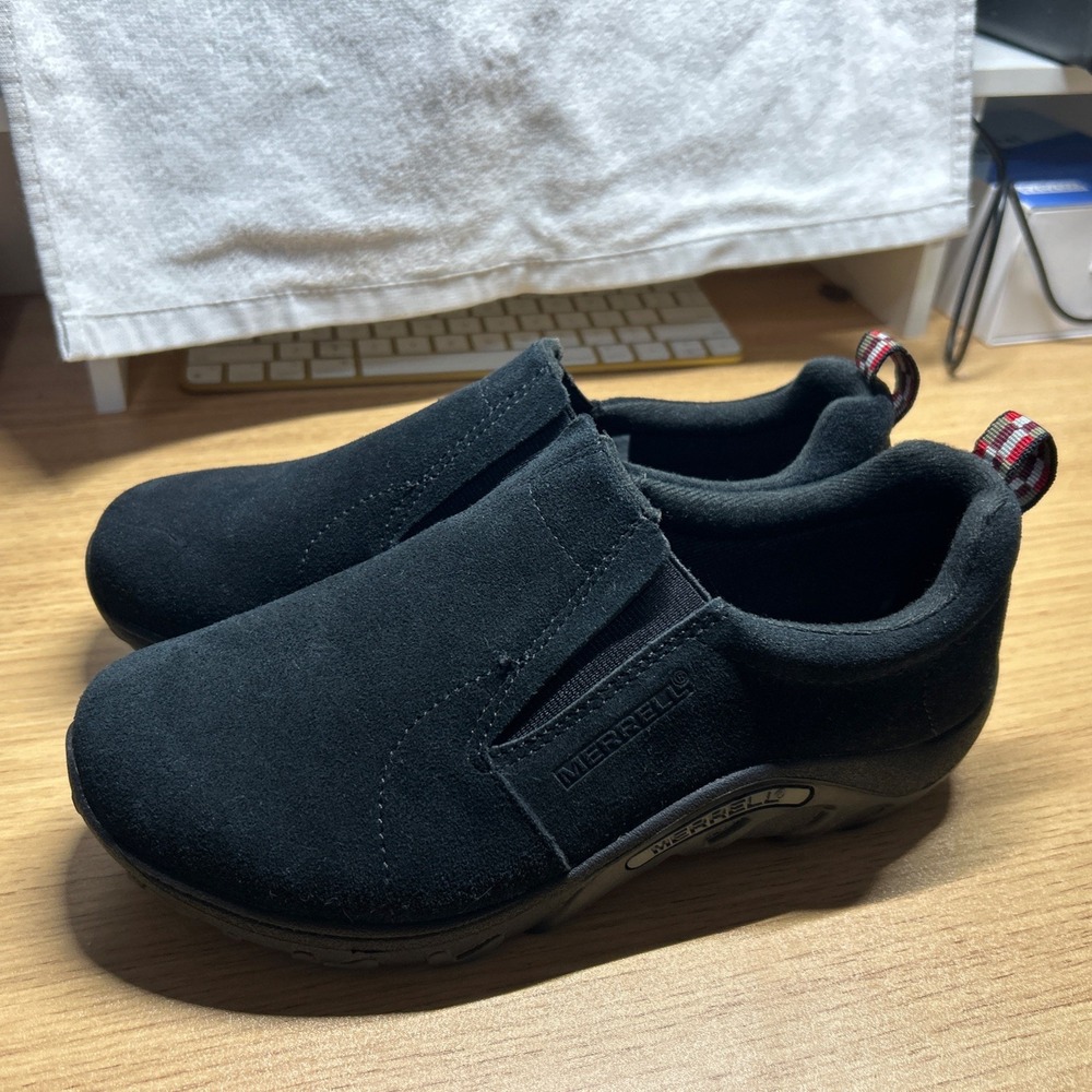 Merrell Kids Jungle Moc Nubuck Slip-On Shoe, BLACK J95631 US 5.5M